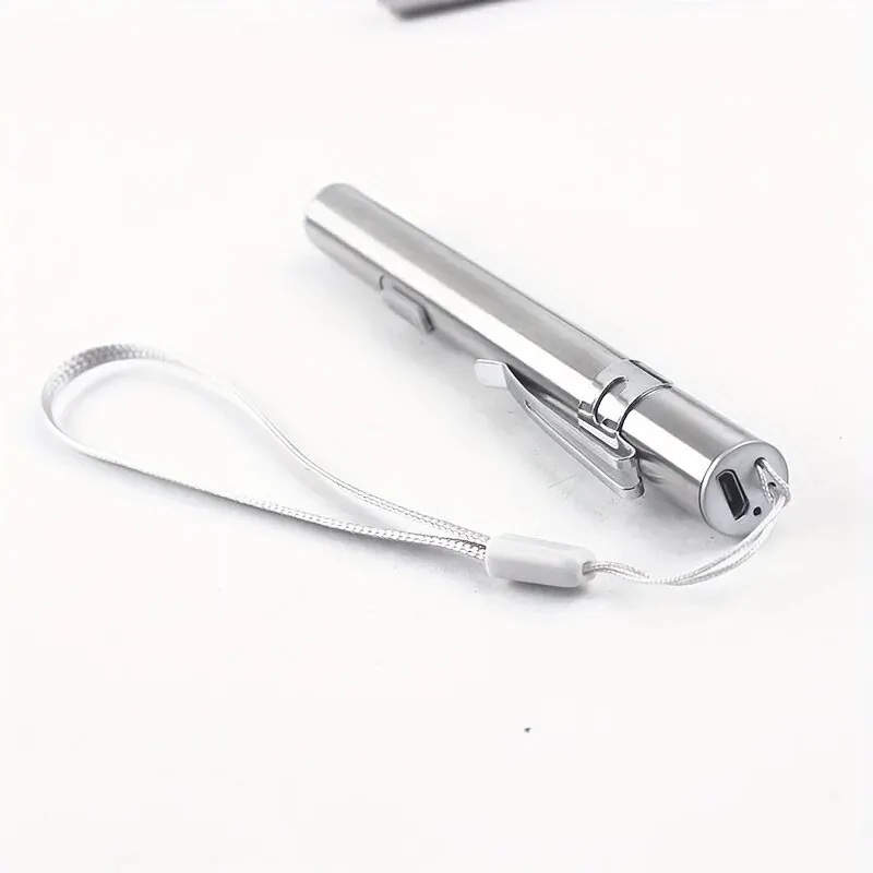 USB 충전식 미니 펜라이트 LED 손전등, 구강 동공 조명 펜, 휴대용 포켓 토치 라이트, 야외 낚시 도구, 1 개