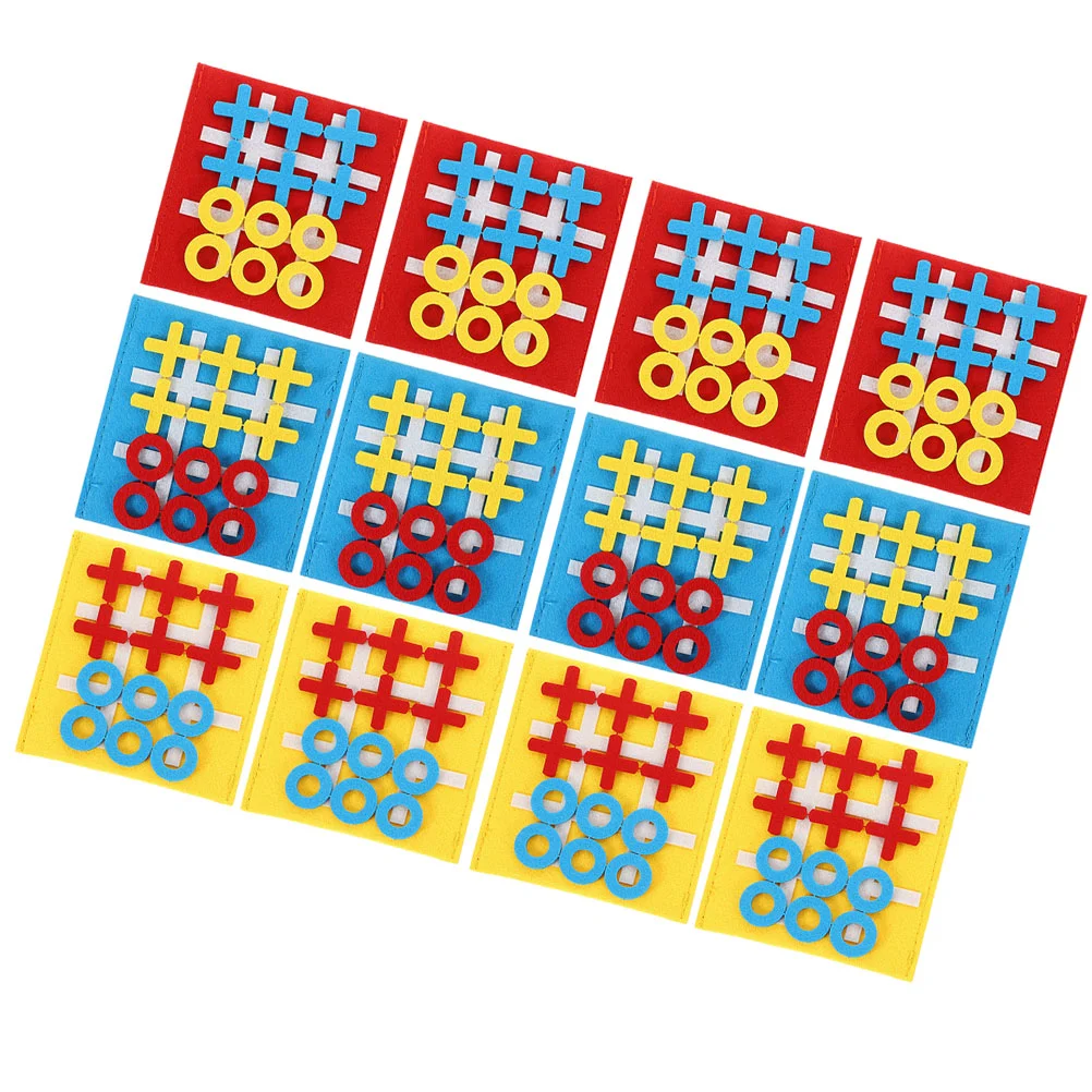 

9/12pcs Felt XO Triple Tic Chess Board Game Toys Parent-Child Development Intelligence Puzzle Game Educational Desktop Gifts For