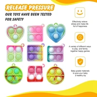 12/24/48Pcs Mini Pop Fidget Toy Pack Kit Keychain Stress Relief Toys Party Favors Office Desk Toy for Kids Adults Brinquedos 2
