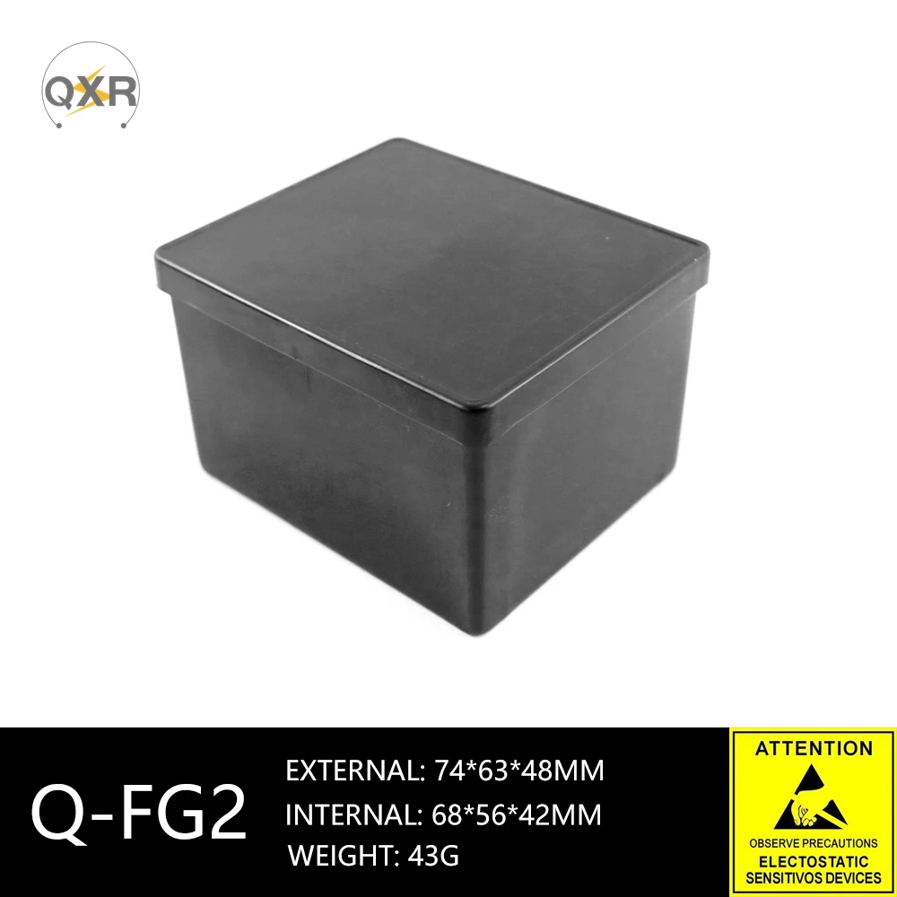 

QXR FG02 Workbench Repair Storage Box ESD Component Box Flap Small Black Antistatic Conductive Plastic Case