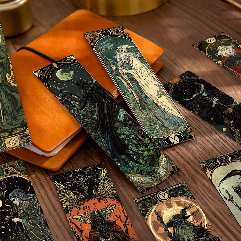 Aesthetic Darkness Magic Wizard Paper Bookmarks 30pcs Library Office Page Markings DIY Students Reader Page Markers bookmark page holder bookmarks stationery supplies paper bookmark