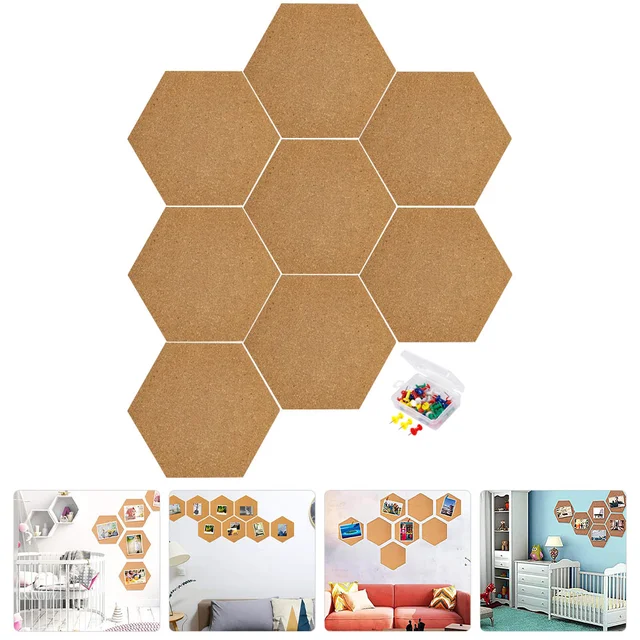 Hexagon Parafa Tábla Önálló Fa Keret A Faldekorációhoz Memo Levers Üzenetek És Még Sok Más - Image 2