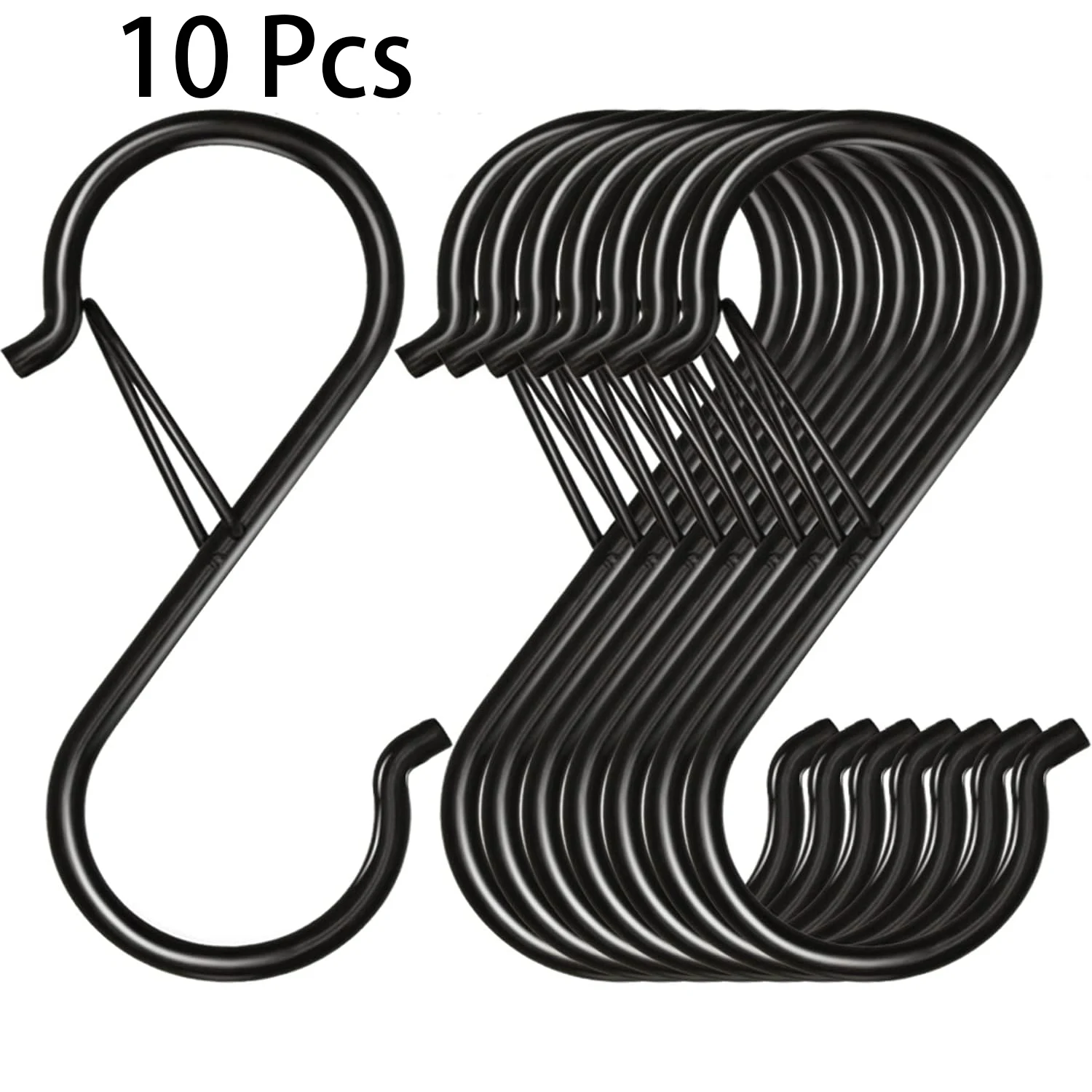 Durable Black S Hooks with Secure Safety Buckle
