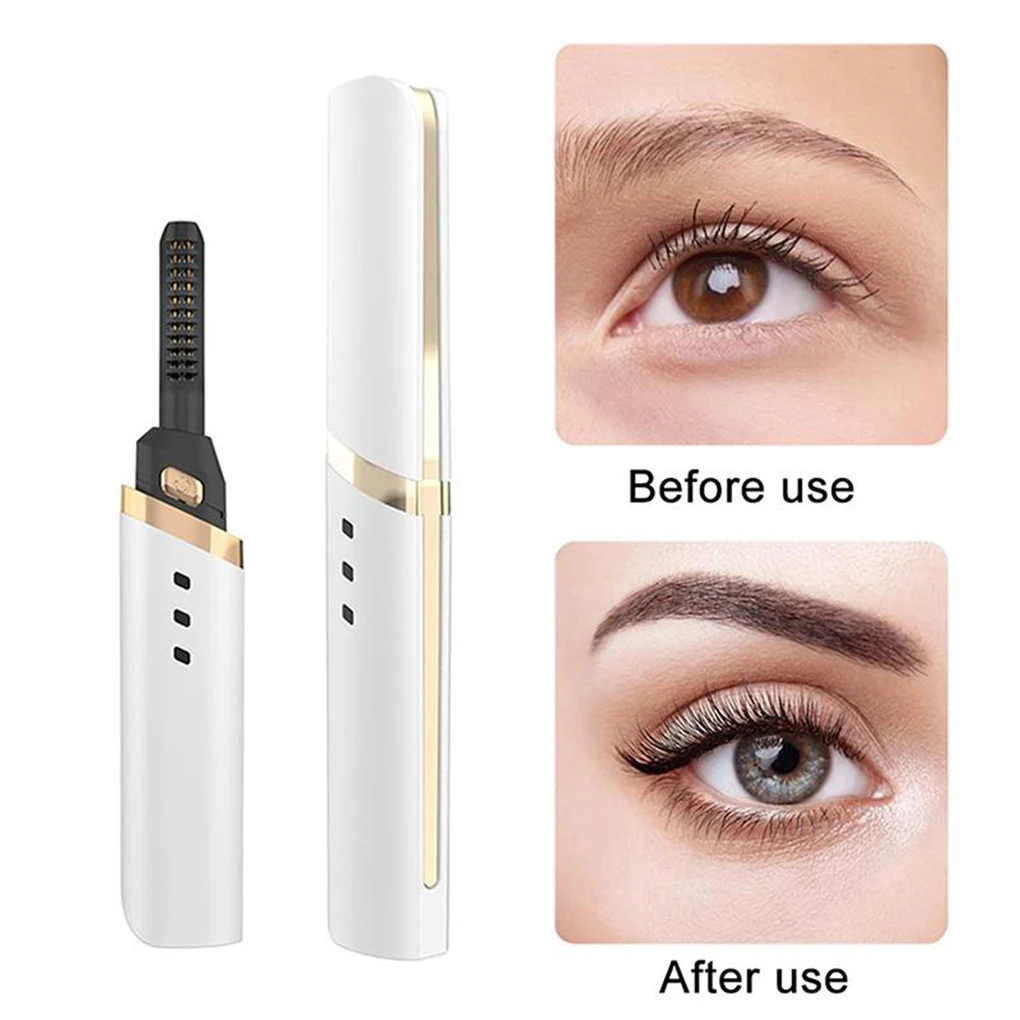 Heating Eyelash Curler Long-lasting Electric Makeup Adjustable Eyelashes Quick Heating Natural Eyelash Curler Long Lasting Makeu