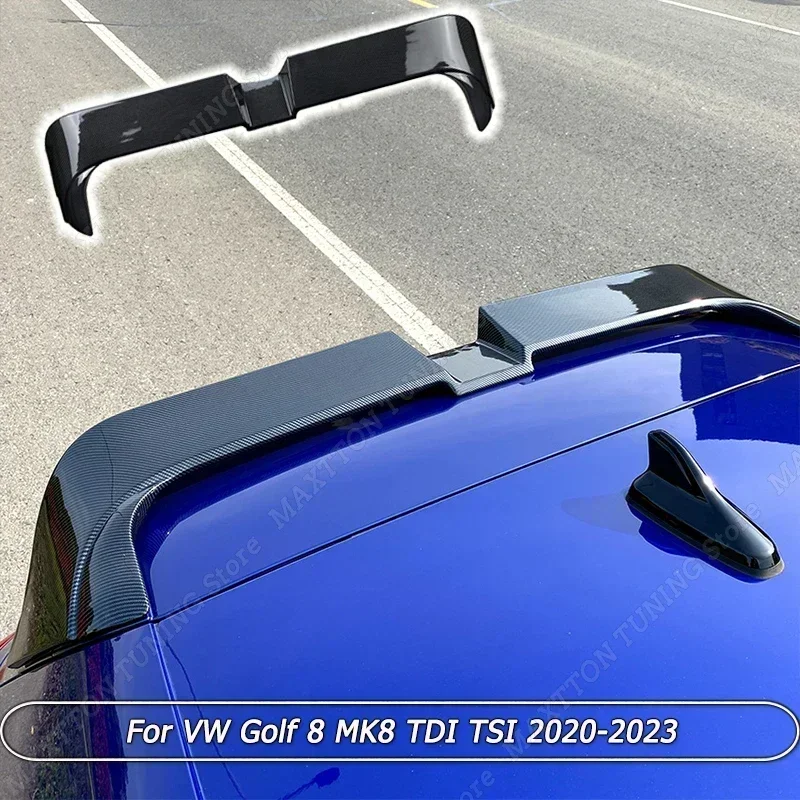 Car Rear Roof Spoiler Wing Body Kit Tuning Gloss Black/Carbon Look Oettinger Style Per Vw Golf 8 Mk8 Tdi Tsi 2020 2021 2022 2023