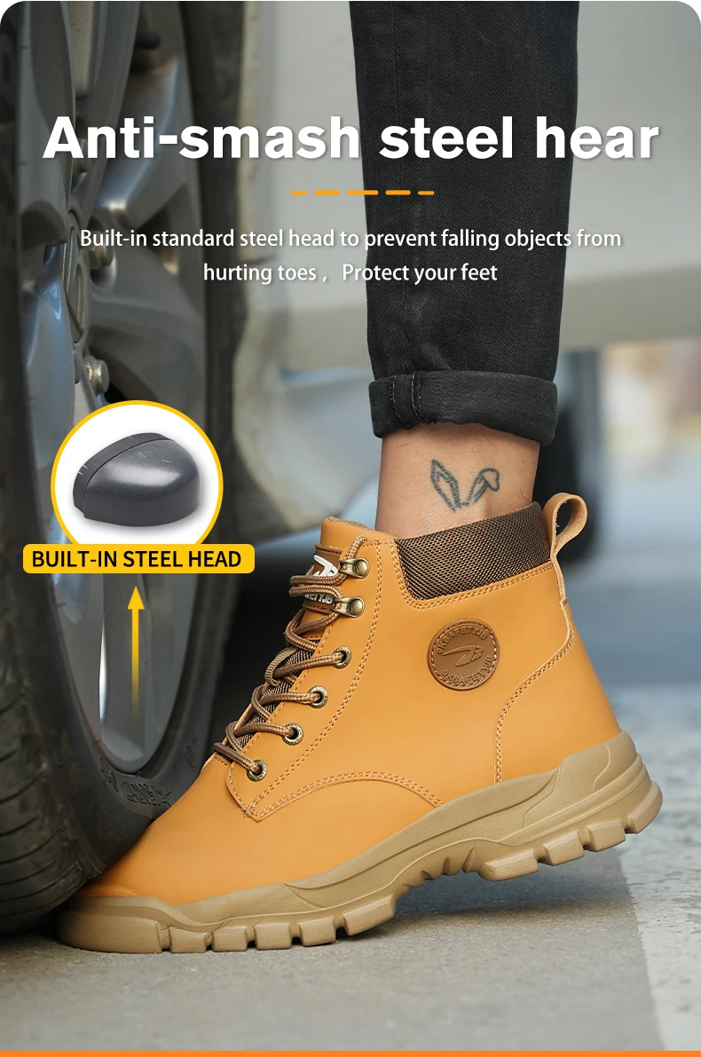 Waterproof Work Safety Shoes Men Boots Anti-smash Sneakers Steel Toe Electric Welding Boots Indestructible Male Footwear