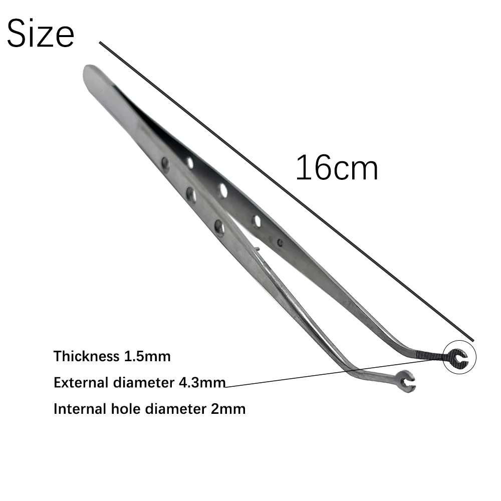 

Dental Surgical Operation Stitching Stainless Steel Tweezer Serrated Tip Holder Suture Forcep Autoclavable Teeth Whitening Tool