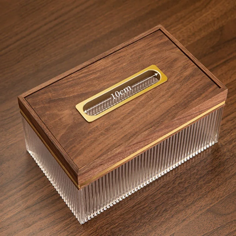 Black Walnut Tissue Box Brass Frame Decorative Dining Room Napkin Organizer European Living Room Desktop Tissue Tissue Boxes 3
