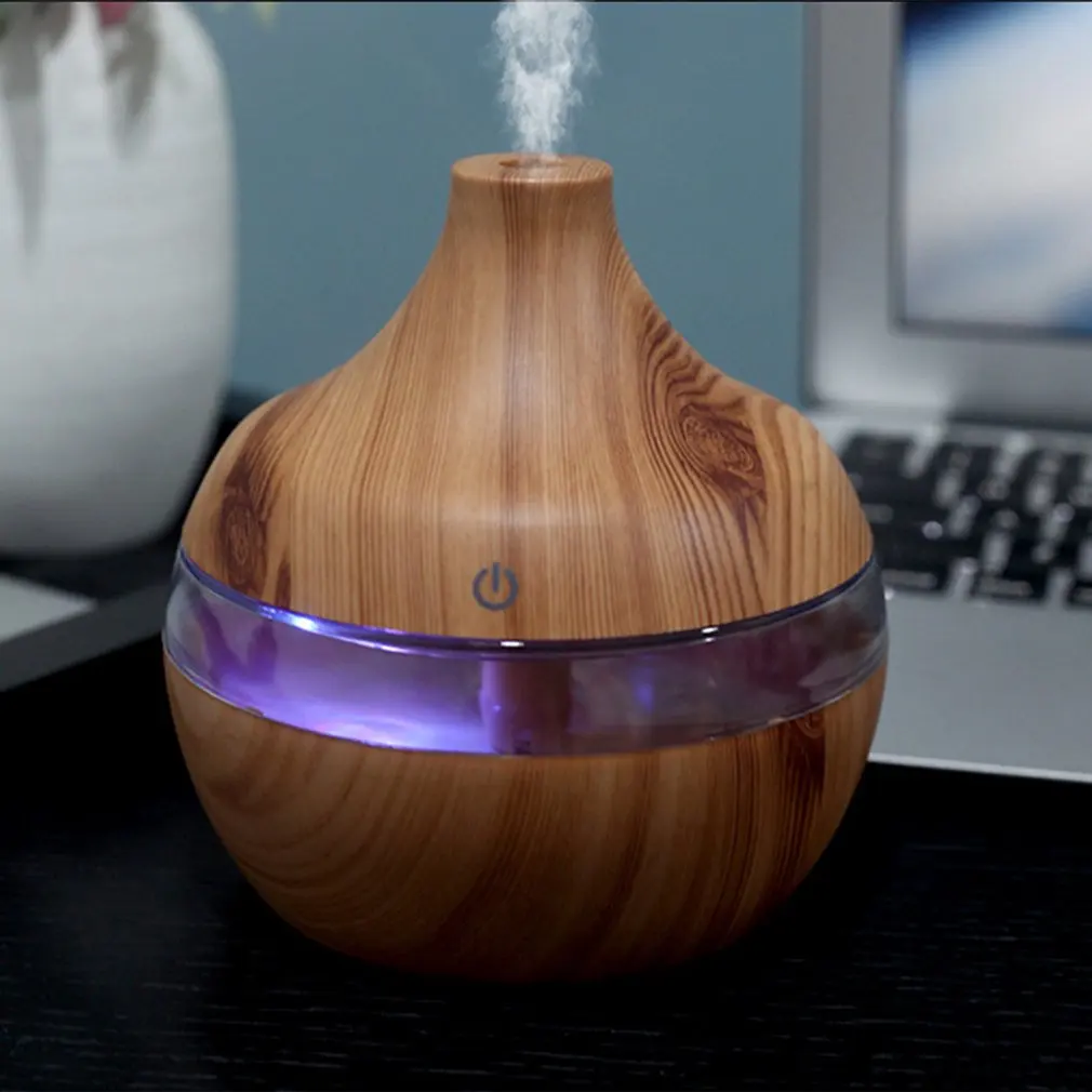 Wood Grain Essential Oil Aromatherapy Diffuser USB Charging Home Air Humidifier Purify Soothing LED Night Light Mist Maker