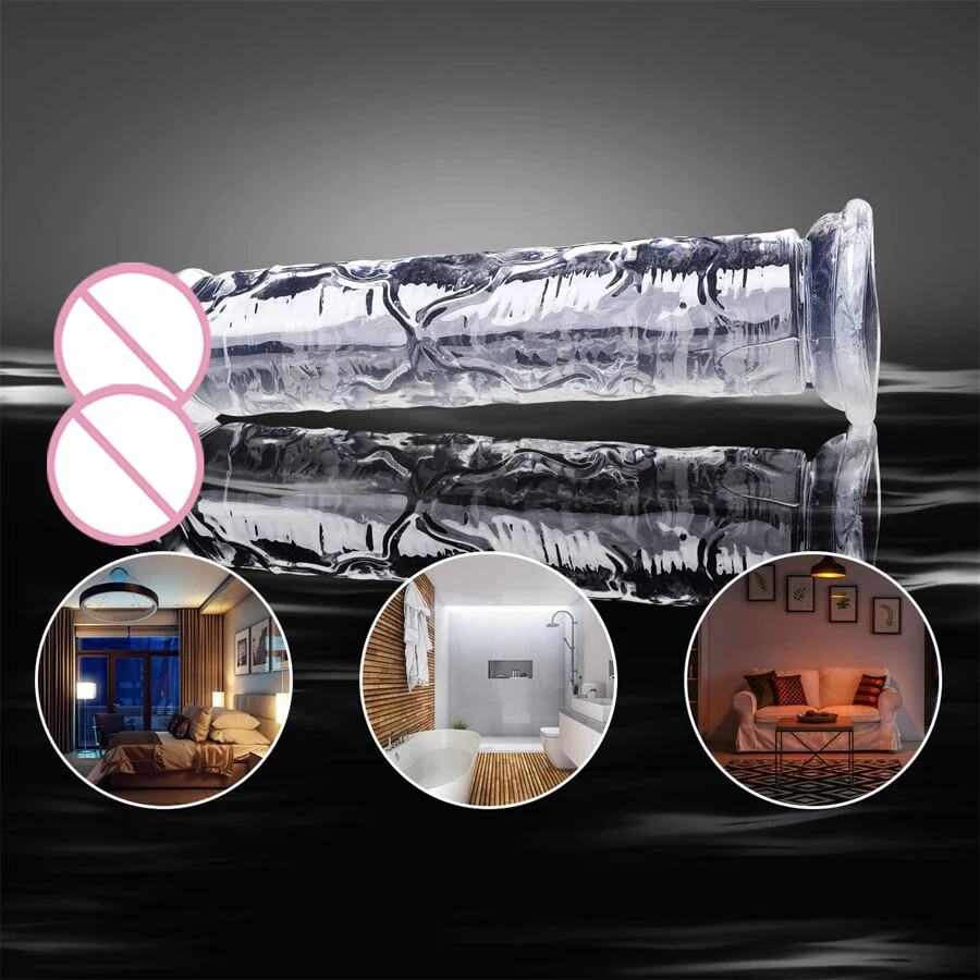 Strong Suction Cup Realistic Transparent Penis Dildo Penis Dildo Adult Masturbation Sex Toys For Women Couples Lesbians Sex Game