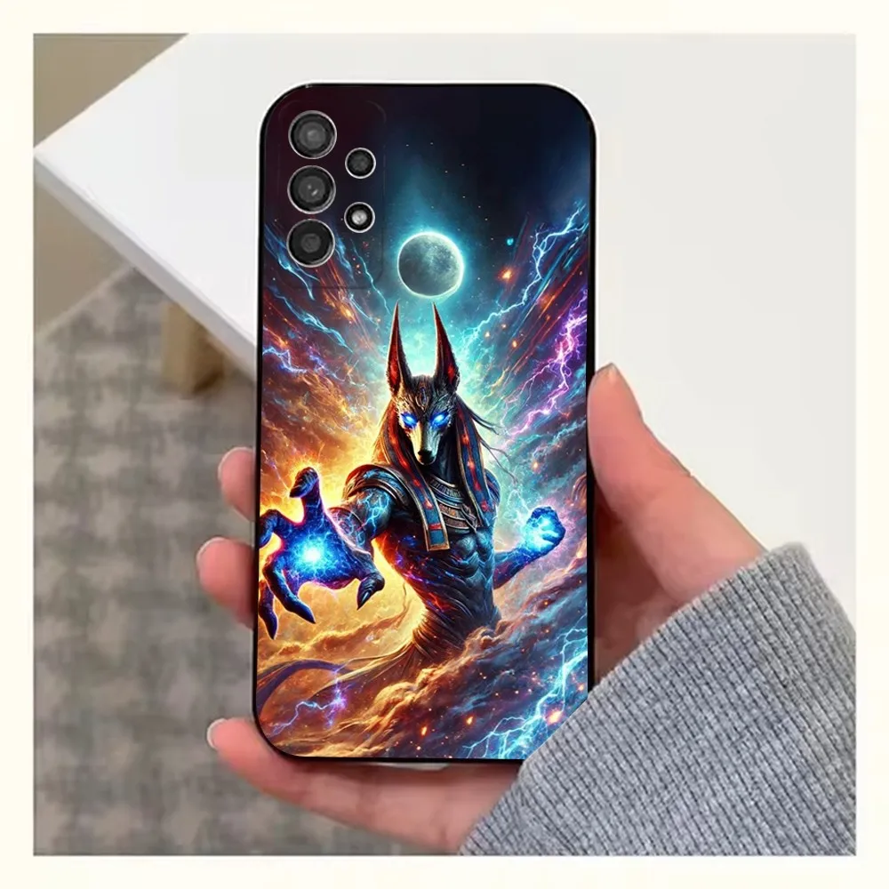 Anubis Egyptian God Design Black Silicone Phone Case