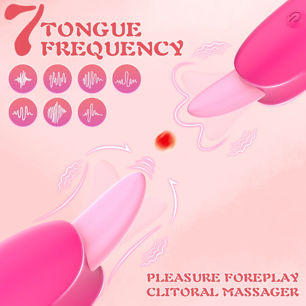 Tongue Licking Clitoris Stimulator for Women Clit Nipples Vibrator Female Masturbator Blowjob Simulation Sex Toy for Couple Game