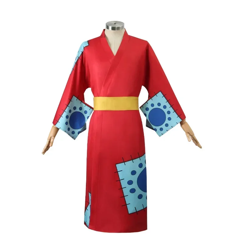 thumbnail image 1 of Disfraz de Luffy de Anime, disfraz de Wano Country Monkey D. Luffy, kimono de cosplay para hombre, adultos, cárdigan rojo, sombrero, disfraces de Halloween, 1 of 5
