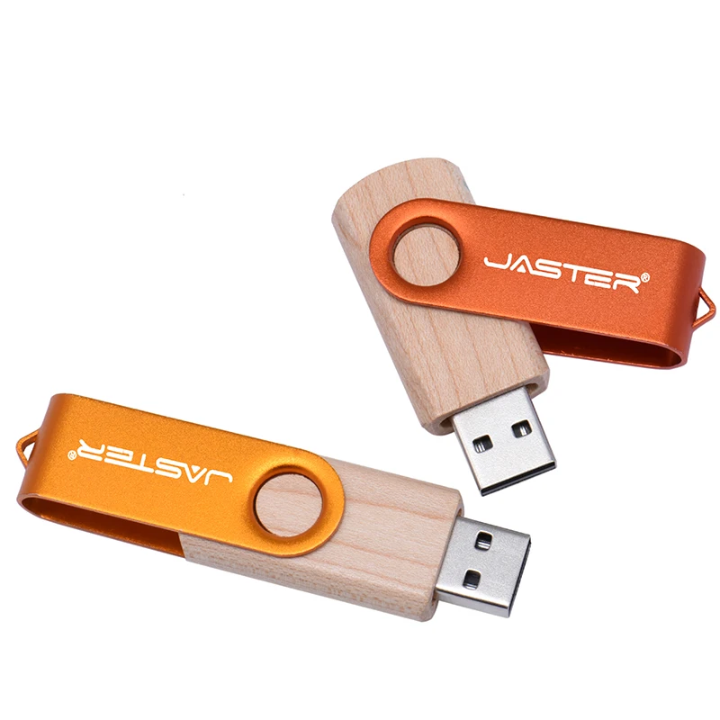 JASTER 새로운 USB 2.0 나무 회전식 USB 고속 플래시 드라이브 64GB 32GB 16GB 4GB 메모리 스틱 사진 웨딩 선물