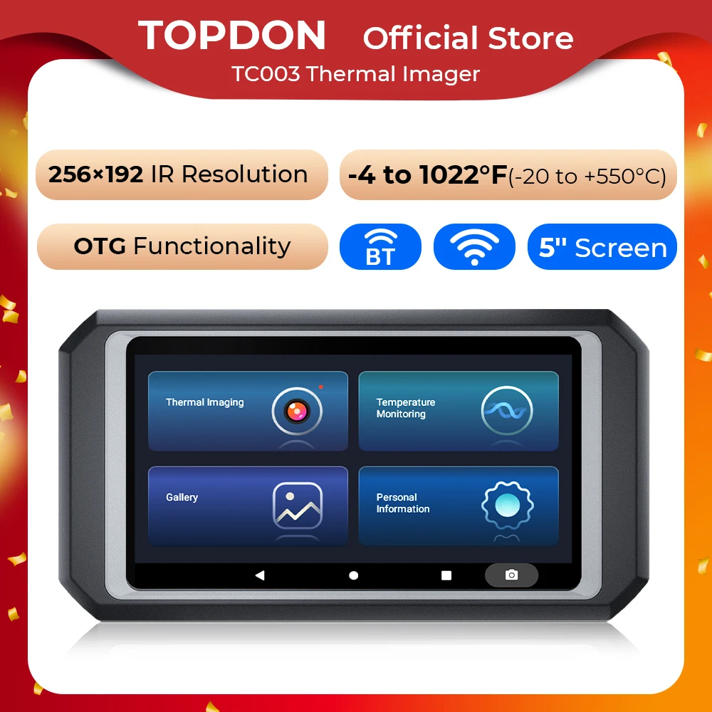 

TOPDON TC003 Pro-Grade Thermal Imaging Camera High IR Resolution WIFI Android 256x192 Pixels Infrared Imager Tablet PAD