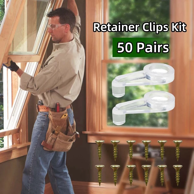 50 Pairs Glass Fasteners Cabinet Glass Clips 4Mm Plastic Doors With Screws For Fixing Doors