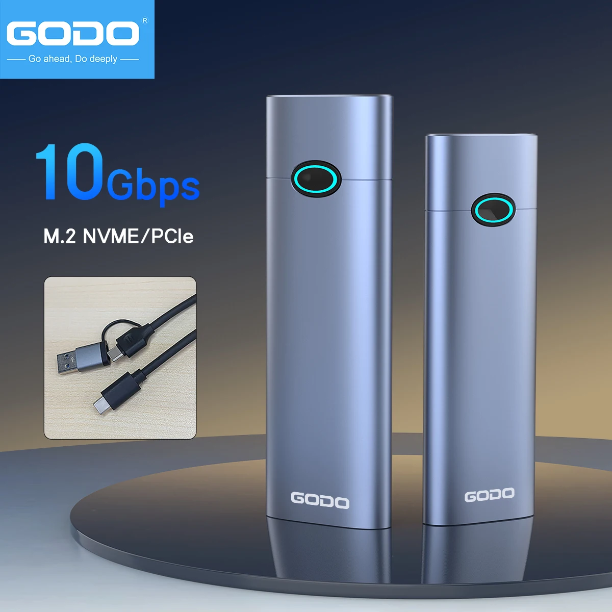 External Hard Drive Case Ssd Enclosure Hard Drive Adapter Ssd Adapter External Hard Drive Box Hard Disk Case Hard Drive Enclosure Hdd Case Enclosure External Hard Drive GODO M.2 NVMe Hard Drive Enclosure Adapter TYPE C USB 3.2 Gen 2(10 Gbps)to NVME PCI-E M-Key/(B + M) Key Support UASP Trim for SSDS