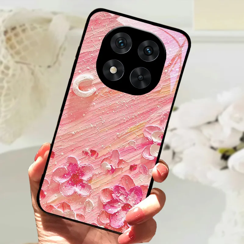 Cute Animal Tempered Glass Phone Case with Shockproof Bumper