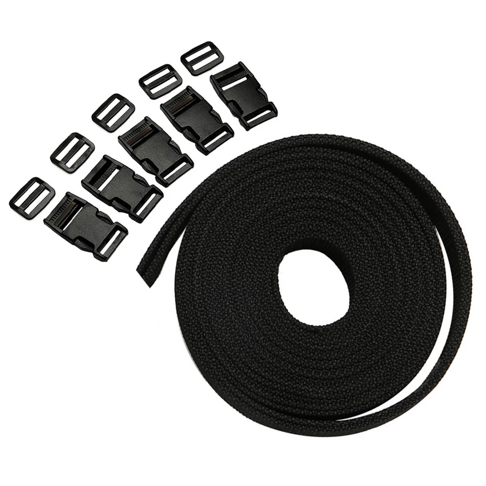 Nylon Webbing Straps 11Pcs 4M for Bags Making Plastic Buckles 25mm Flat Side Release Buckles Clips for DIY Luggage nylon webbing tape nylon webbing webbing ribbon