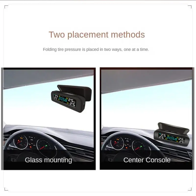 Tire Temperature Tire Pressure Monitor Car Universal Inspection Monitor Wireless Solar Power External Time Easy Install