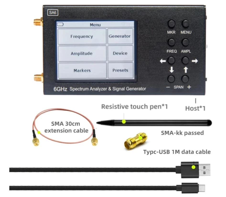 Spectrum Analyzer SA6 6GHz Portable Spectrum Analyzer Signal Genertor 3G 4G LTE CDMA DCS GSM GPRS GLONASS