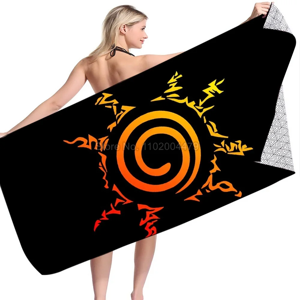 Ninja Uzumaki Uchiha Narutoes Bath Towel Cartoon Anime Shower Towel for Boys 3D Printed Yoga Mat Kids Washcloth 75cmx150cm