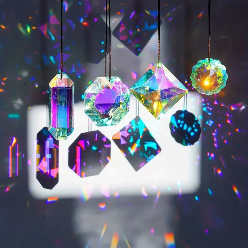 Crystal Sun Catcher Prism Rainbow Machine Family Window Chandelier Lamp Prism Indoor and Outdoor Decoration 1pc sun catcher sun catchers window ornament