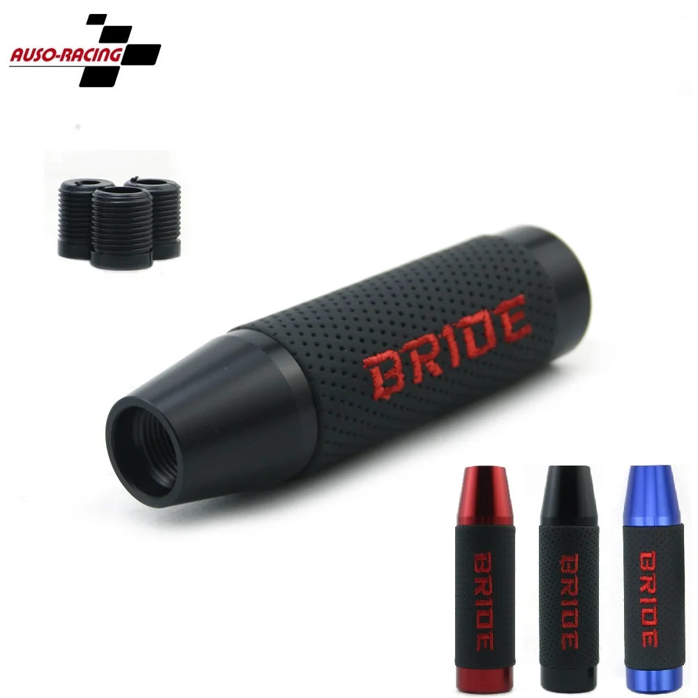 BRIDE Gear Shift Knob Aluminum Leather 13 CM JDM Universal Shifter