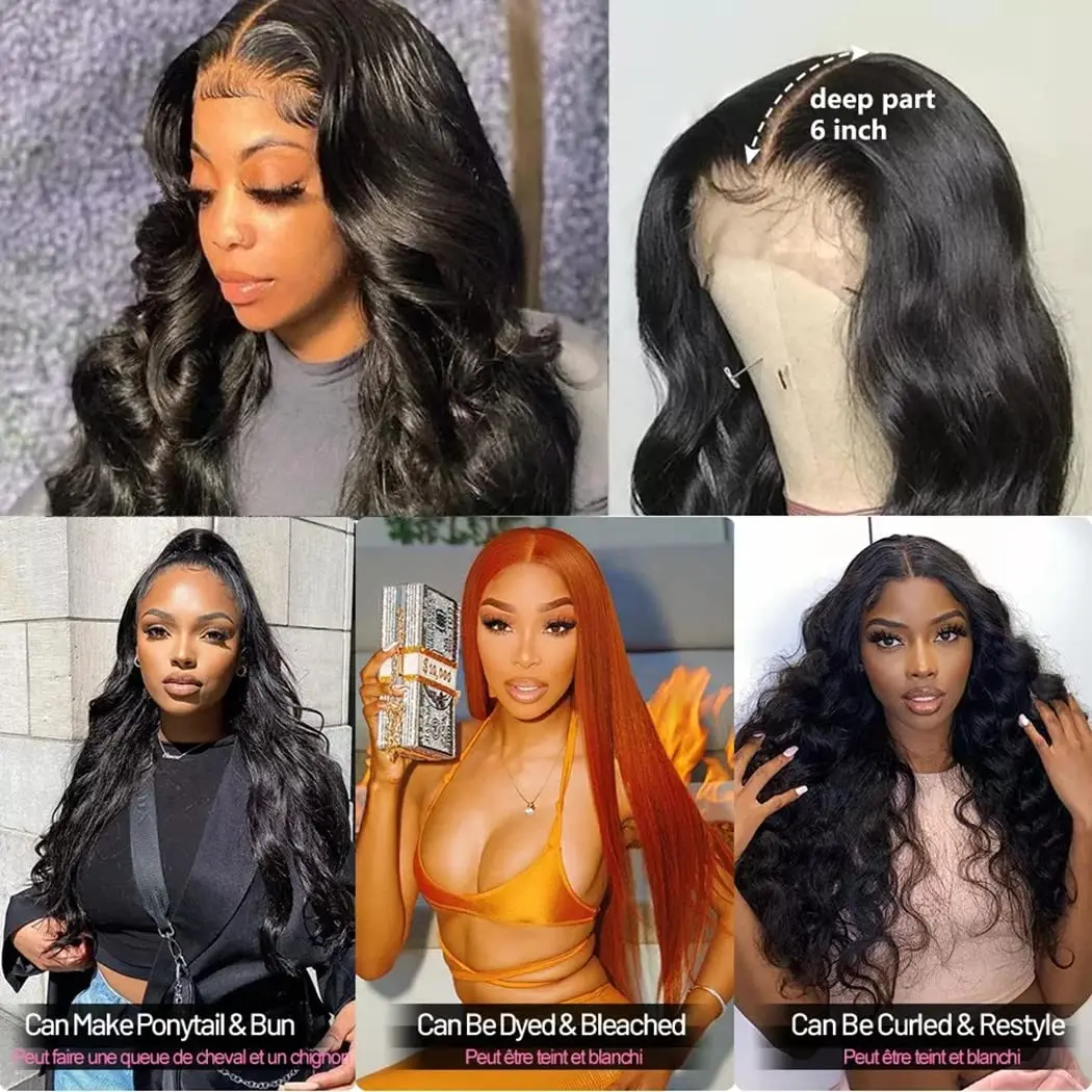 34 32In Body Wave Human Hair Lace Frontal Wigs 13x4 13x6 Transparent Lace Front Wig For Women 6x4 5x5 Glueless Wig Human Hair - Image 4