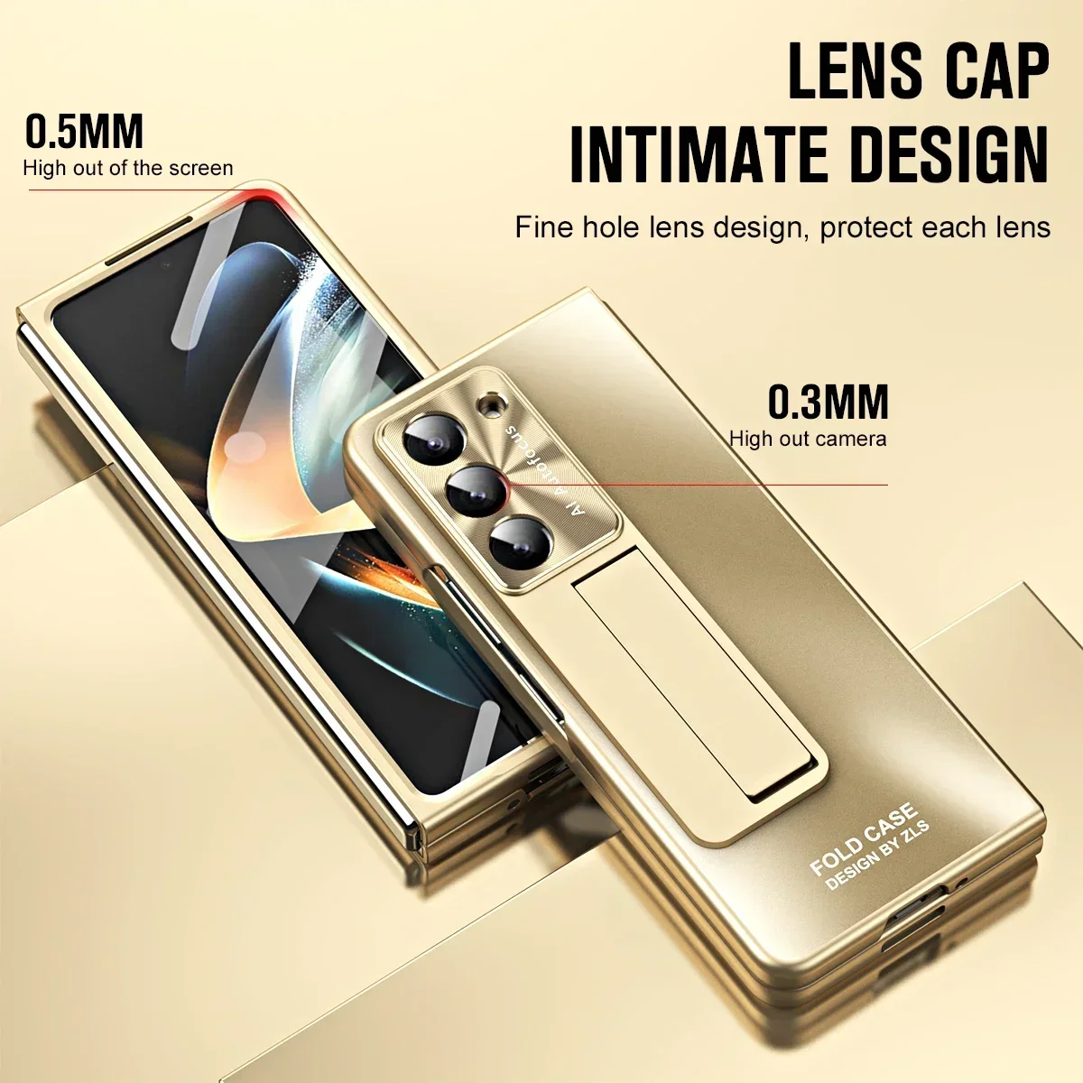 Plating Hinge 360° Shockproof Kickstand Case with Pen and Full Screen Protector