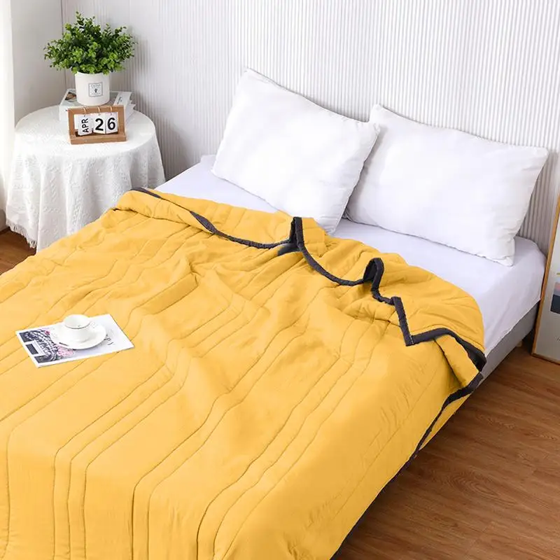Microfiber Blanket 1.5/2m Cooling Blanket Reversible Summer Cooler Quilt Breathable Cooling Throw Blanket Light Weight Comforter Home