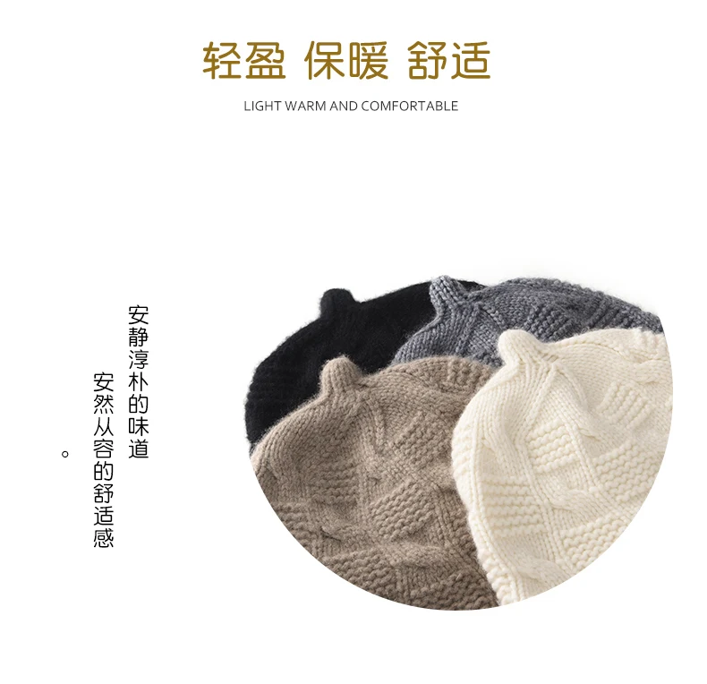 Gehörschutz Quaste Strickmütze 100% Kaschmir Neue Herbst Winter Vielseitig Warm Verdickt Kältebeständig Damenmütze – Detail 8