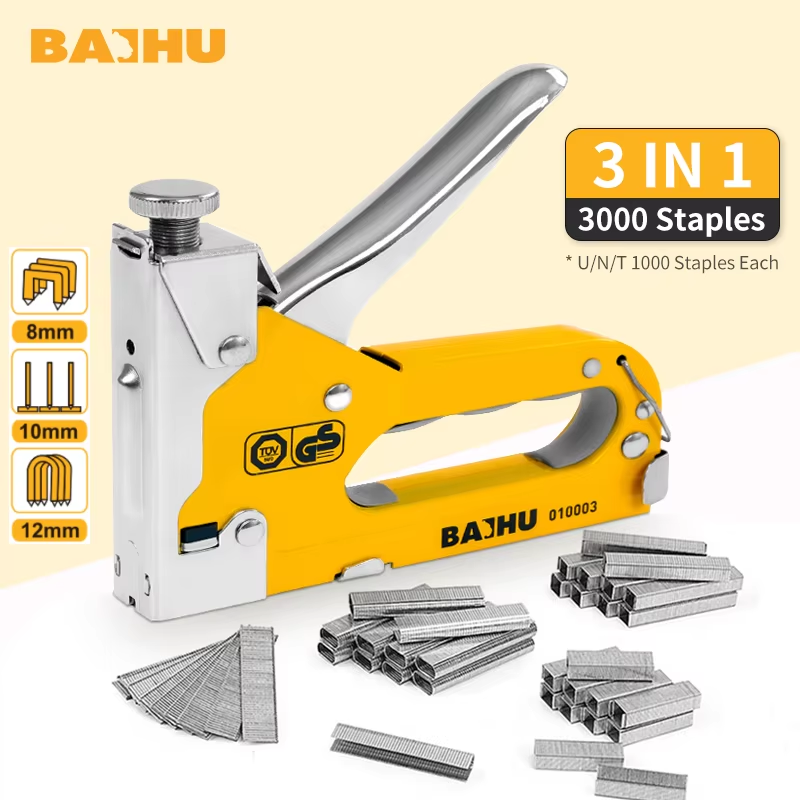 3 In 1 Nail Gun Manual Staplers Upholstery Stapler Nails Gun Staple Guns for Wood Light Duty Home Use Manual Stapler