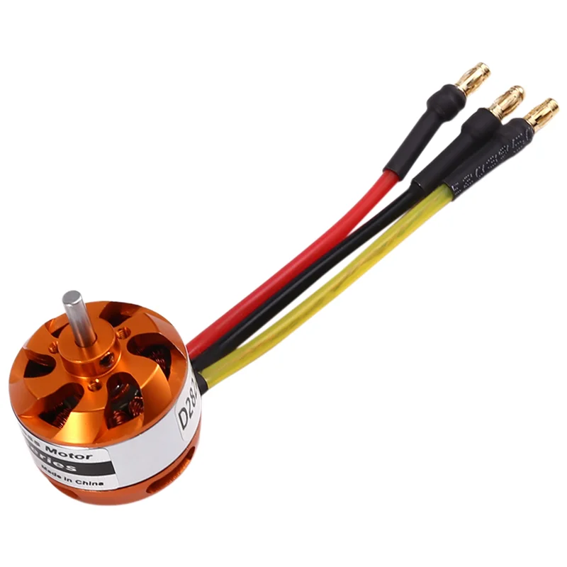 Moteur D2822 avec hélice en polycarbonate transparent, prêt pour montage sur drone.