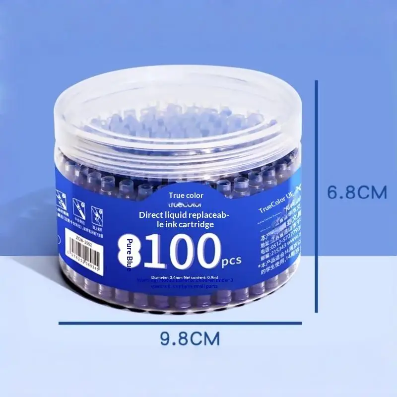 50/100Pcs 대용량 부드러운 설치 깨끗한 펌프 없음 직접 잉크 상자 튜브 보관 간편한 보관 학생 교사를 위한 3가지 색상