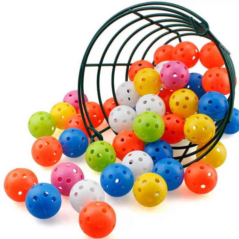 Portable Golf Ball Basket Metal Golfball Container Holds 50 Balls Ball Carrying Bucket For Backyard Driving Range Golf Course