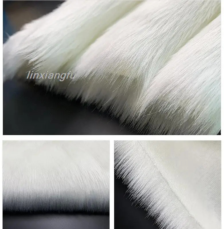 Large fur, white long-haired fabric, plush fabric, background decorative  fabric, imitation white rabbit fur, faux fur fabric