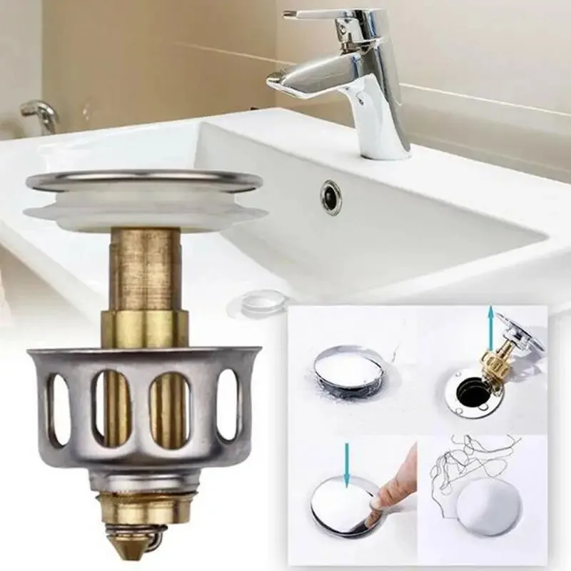 Basin Drains Universal Metal Filter Valve Pop-up Drainer Waste Stopper Bathtub Strainer Plug Hair Catchers Bathroom Accessories Basin Drains Universal Metal Filter Valve Pop-up Drainer Waste Stopper Bathtub Strainer Plug Hair Catchers Bathroom Accessories