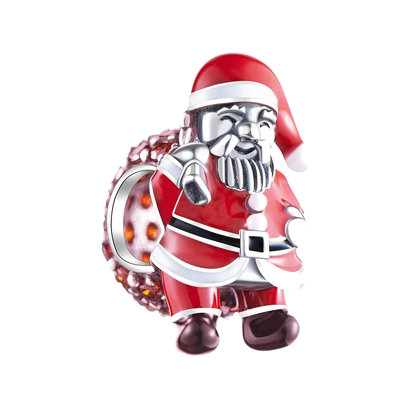 925 silver Christmas snowman elk bell boutique pendant fit Pandora original bracelet charm beads necklace Diy female jewelry