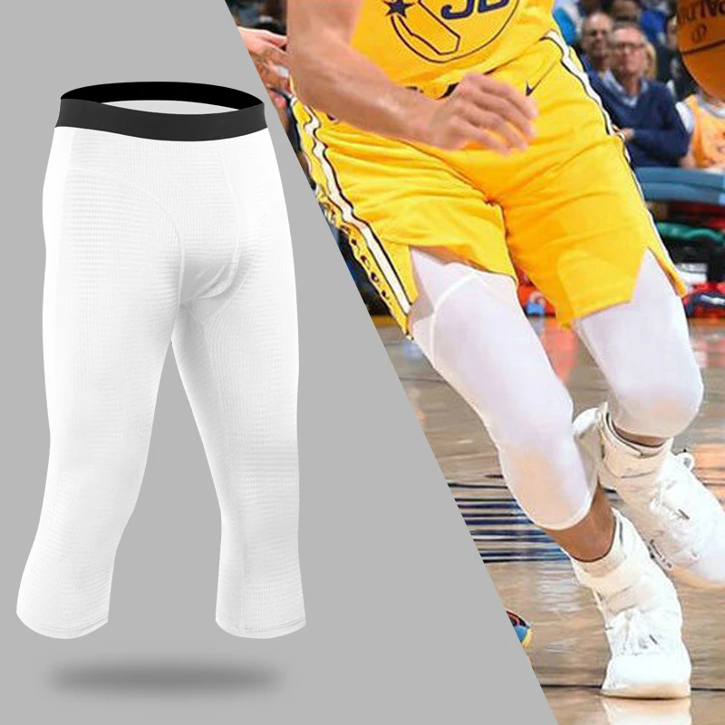 2Pcs/Lot Play Basketball Tights Sports Anti-Wear Legs Quick-Drying Running Fitness Men's Seven-Point Sports Shorts Boxer Pants sports toys game pro golf play set 3 rods
