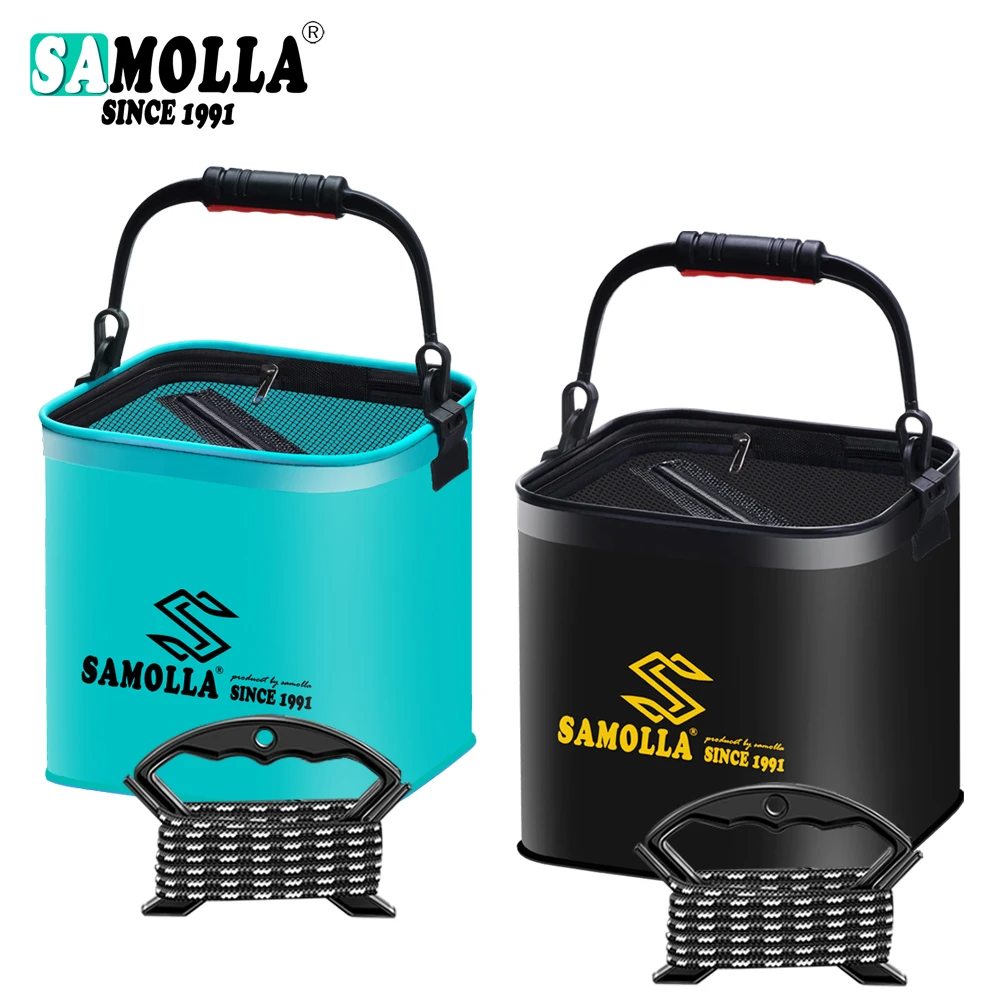 SAMOLLA Fishing Bucket Live Bait Portable Foldable Outdoor Camping EVA