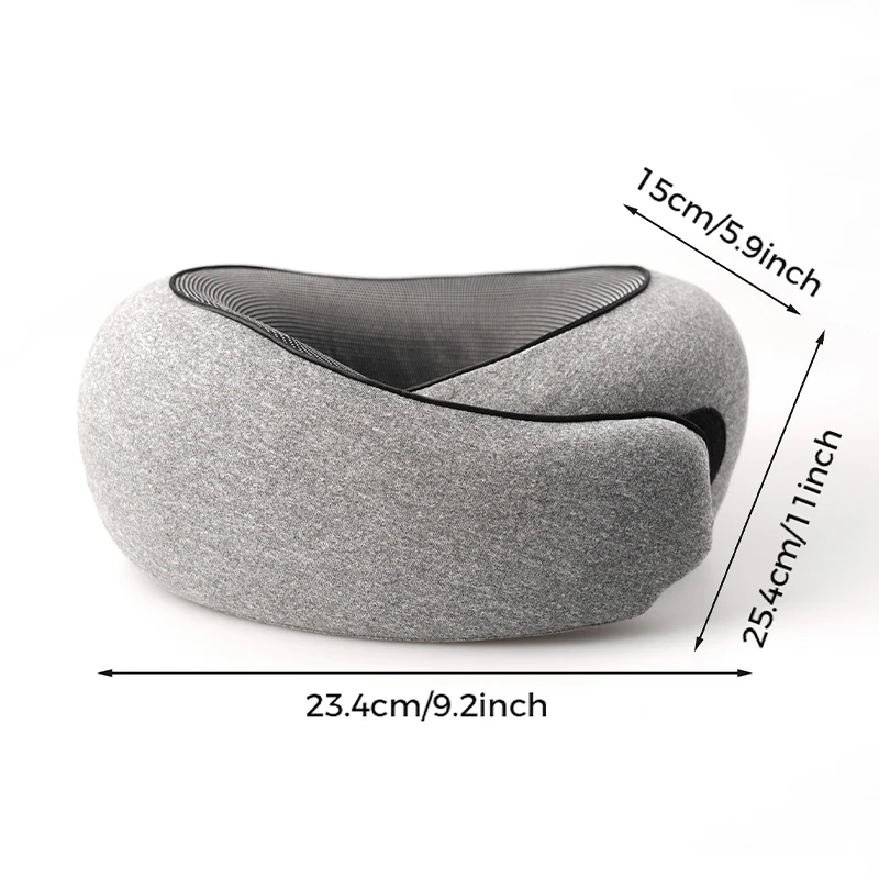 Neck Pillow Memory Foam Travel Pillow Soft Chin Support Pillow with 360-Degree Head Support