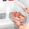 Storage Container for Fridge Storage Stackable Lunch Meat Storage Ham and Cheese Container for Fridge Silicone Container Covers 1