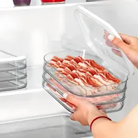 Storage Container for Fridge Storage Stackable Lunch Meat Storage Ham and Cheese Container for Fridge Silicone Container Covers 1