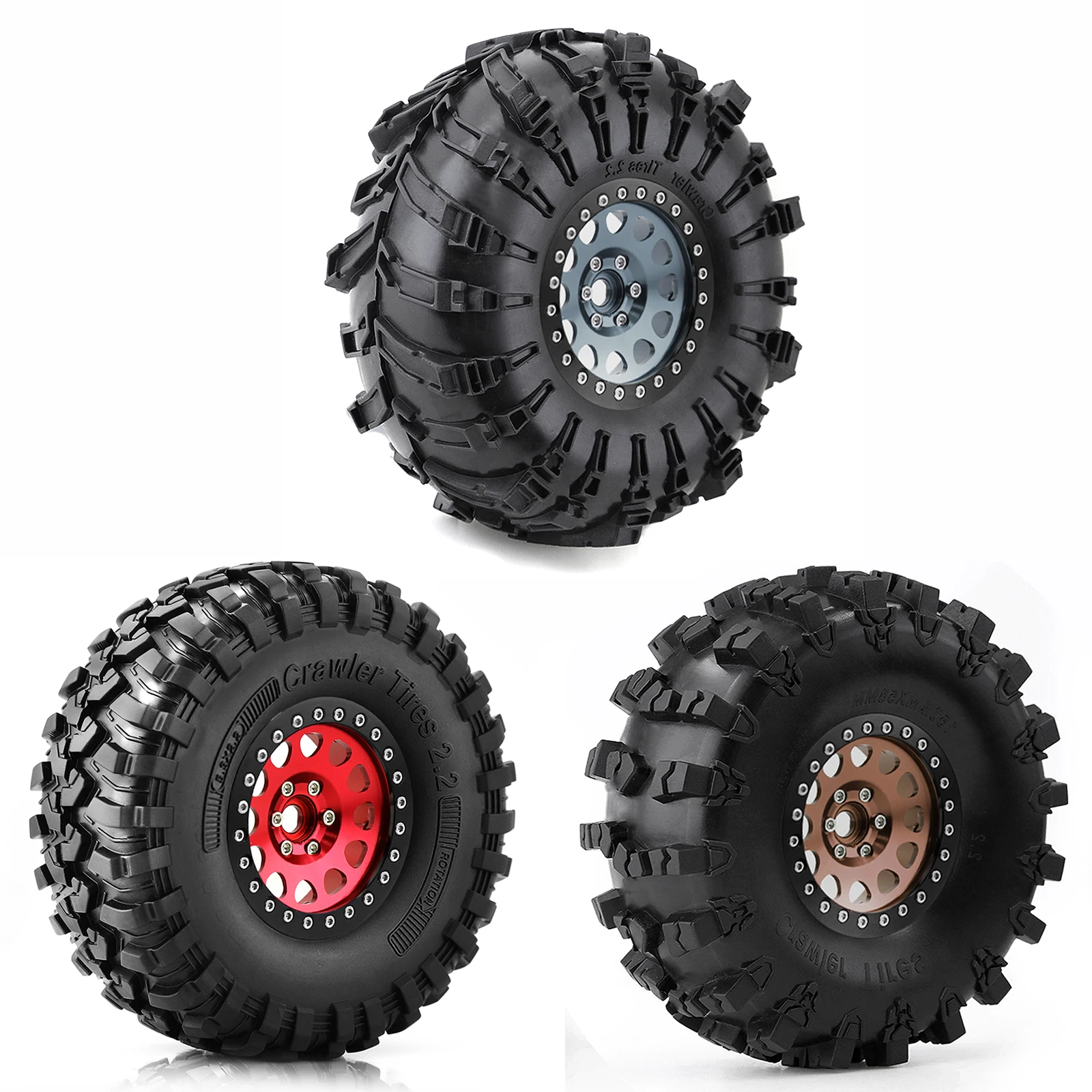 4 Llantas Beadlock Metálicas De 1.9 Pulgadas Para Coches RC 1/10 – Compatibles Con SCX10, TRX4, RedCat, D90