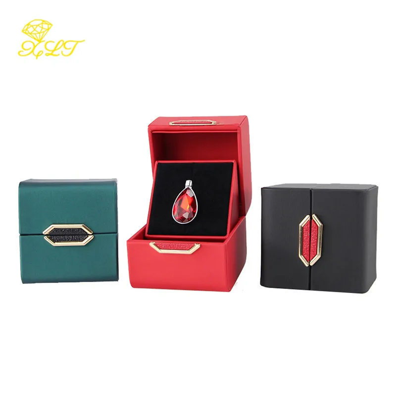 Creative PU Artificial Leather Double Open Gem Box Ring Jewelry Box Birthday Valentine's Day Gift Box Jewelry Organizer Display eternal rose artificial flowers ring case jewelry necklace storage box wedding decor valentine birthday gift jewellery case
