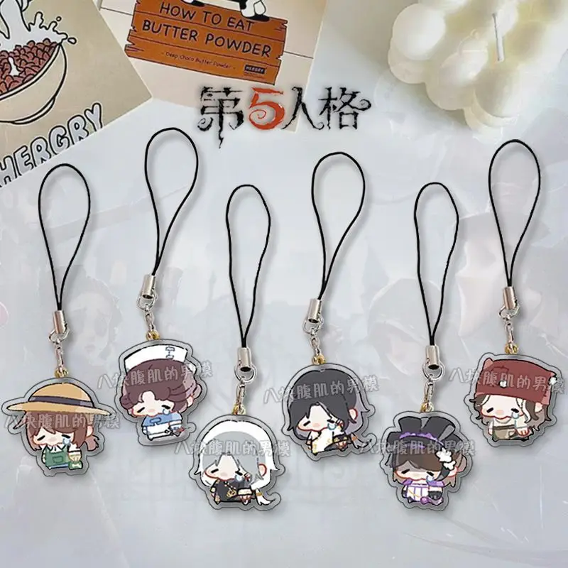

Anime Identity Ⅴ White Guard & Black Guard Phone Rope Keychain Mobile Phone chains Cute Keychains Strap Lanyard Bag Pendant