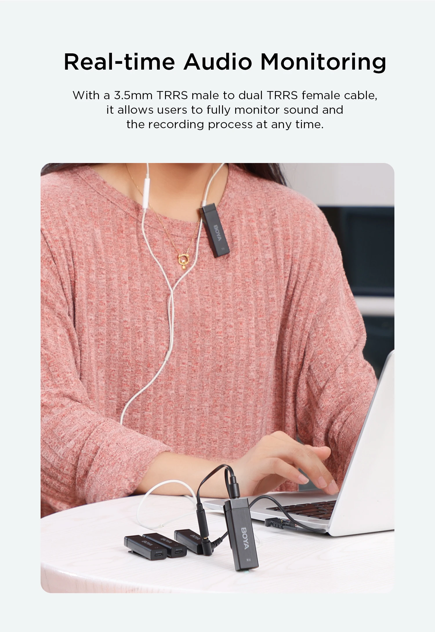 BOYA BY-W4 4-Channel Wireless Lavalier Lapel Microphone for iPhone Camera Samartphone Video Recording Podcast YouTube Streaming