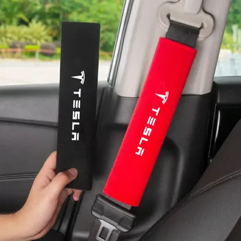 2Pcs Car Interior Accessories Auto Seat Belt Cover Shoulder Pads for Tesla Model Y Model 3 Model S Model X Roadster Car Styling 1