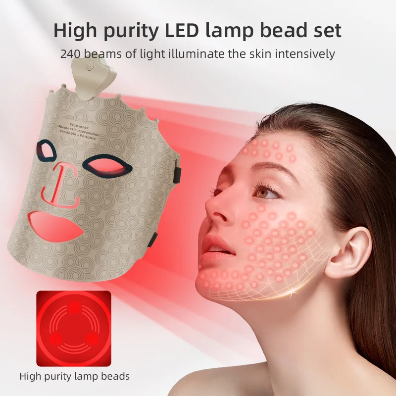 New liquid silicone photon rejuvenation device, light and thin seven color light facial beauty mask, large row light device gift